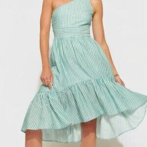 Sloane Striped One Shoulder Midi Dress by Francesca's Size S